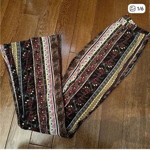Hot Kiss Boho Flared Pants - Multicolor
